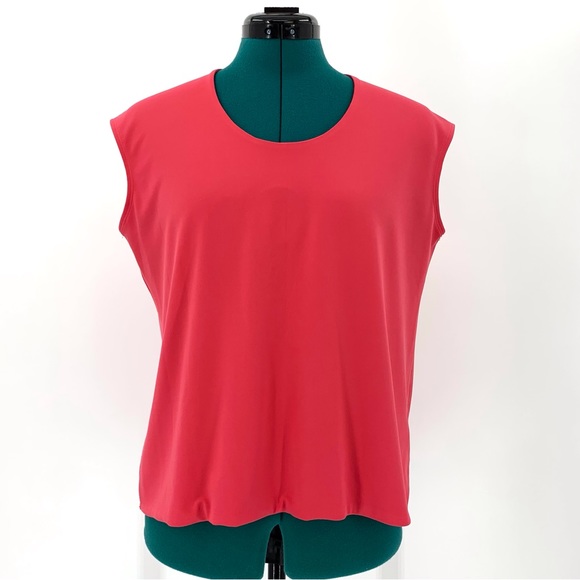 Allison Daley Coral Pink Sleeveless Round Neck Shell Top, Small - Picture 1 of 16